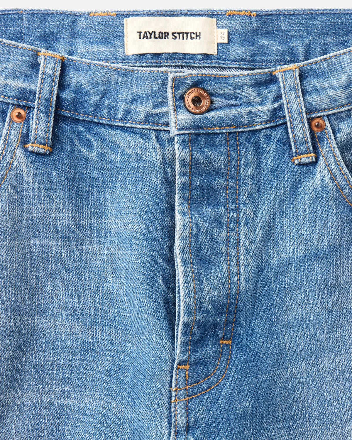 The Straight Jean in Light Wash Organic Selvedge