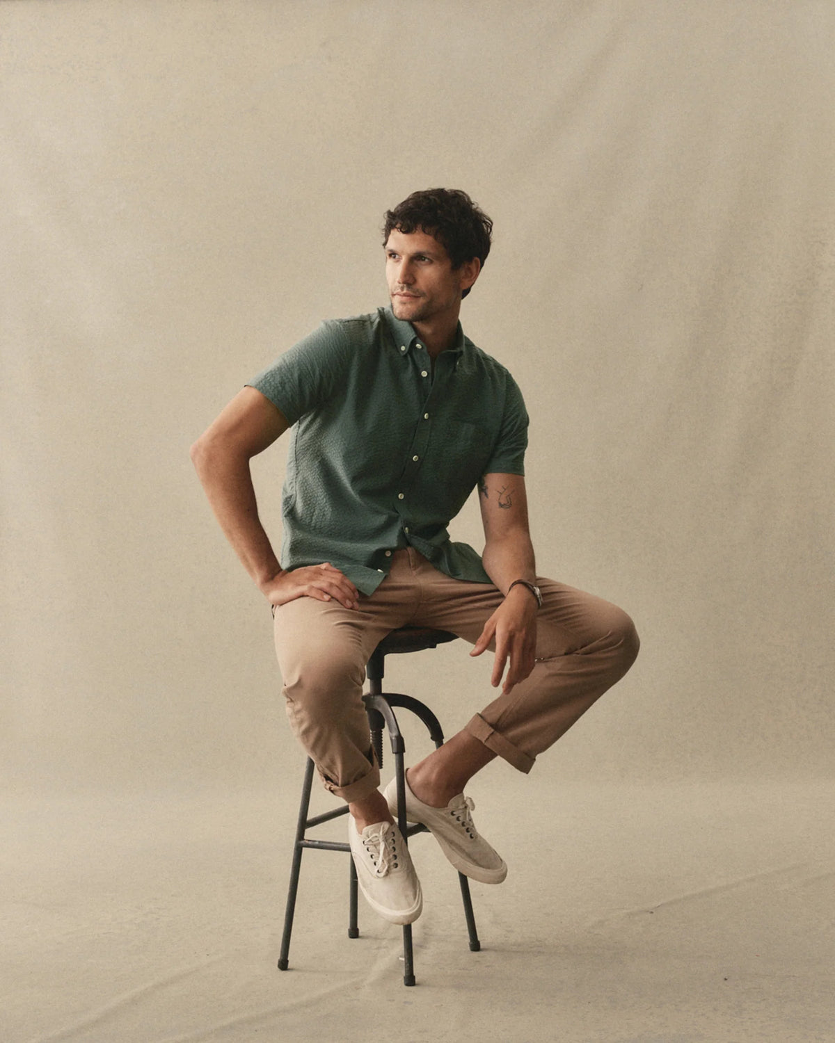 The Short Sleeve Jack in Deep Sea Seersucker