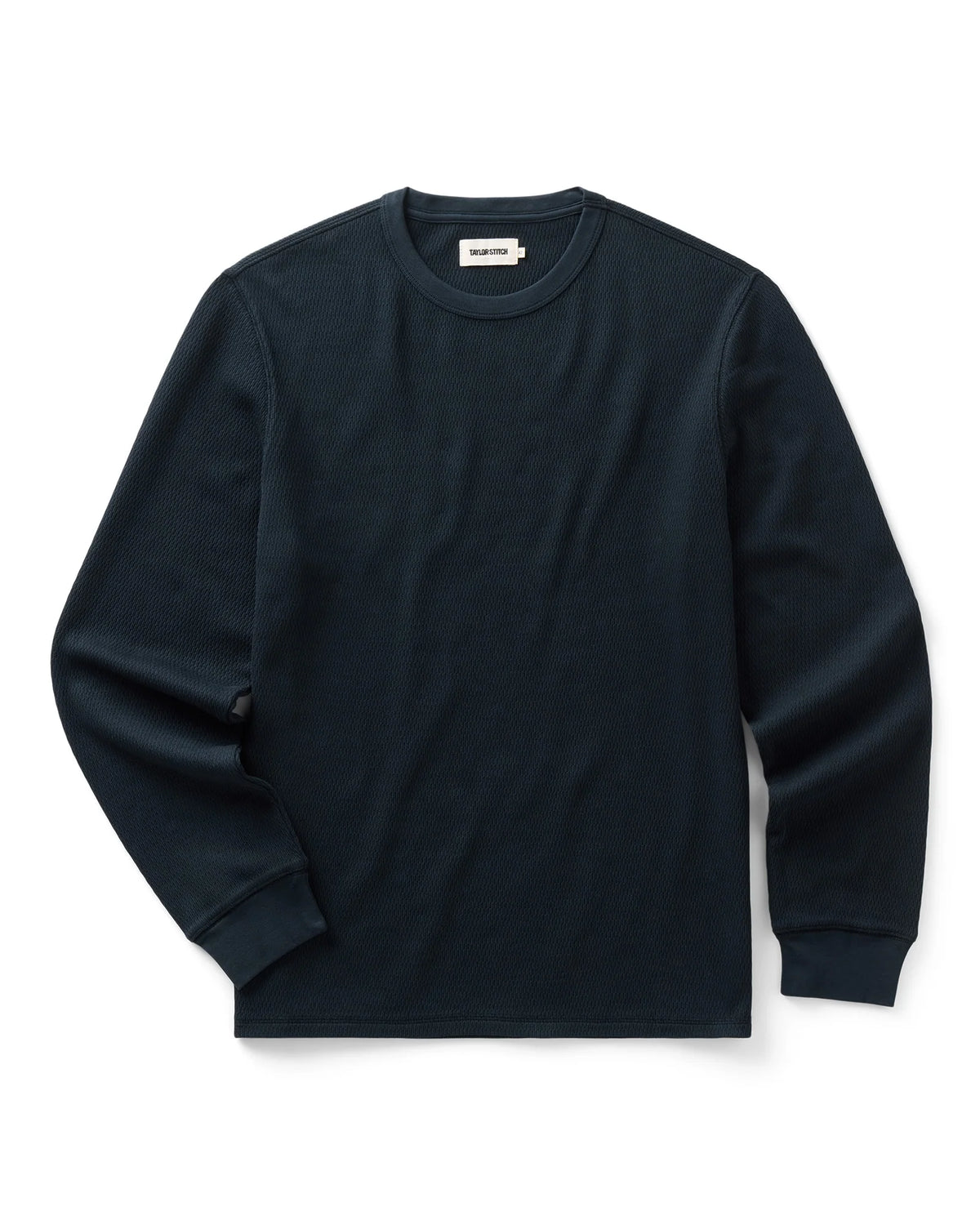 The Organic Cotton Crew in Dark Navy Waffle