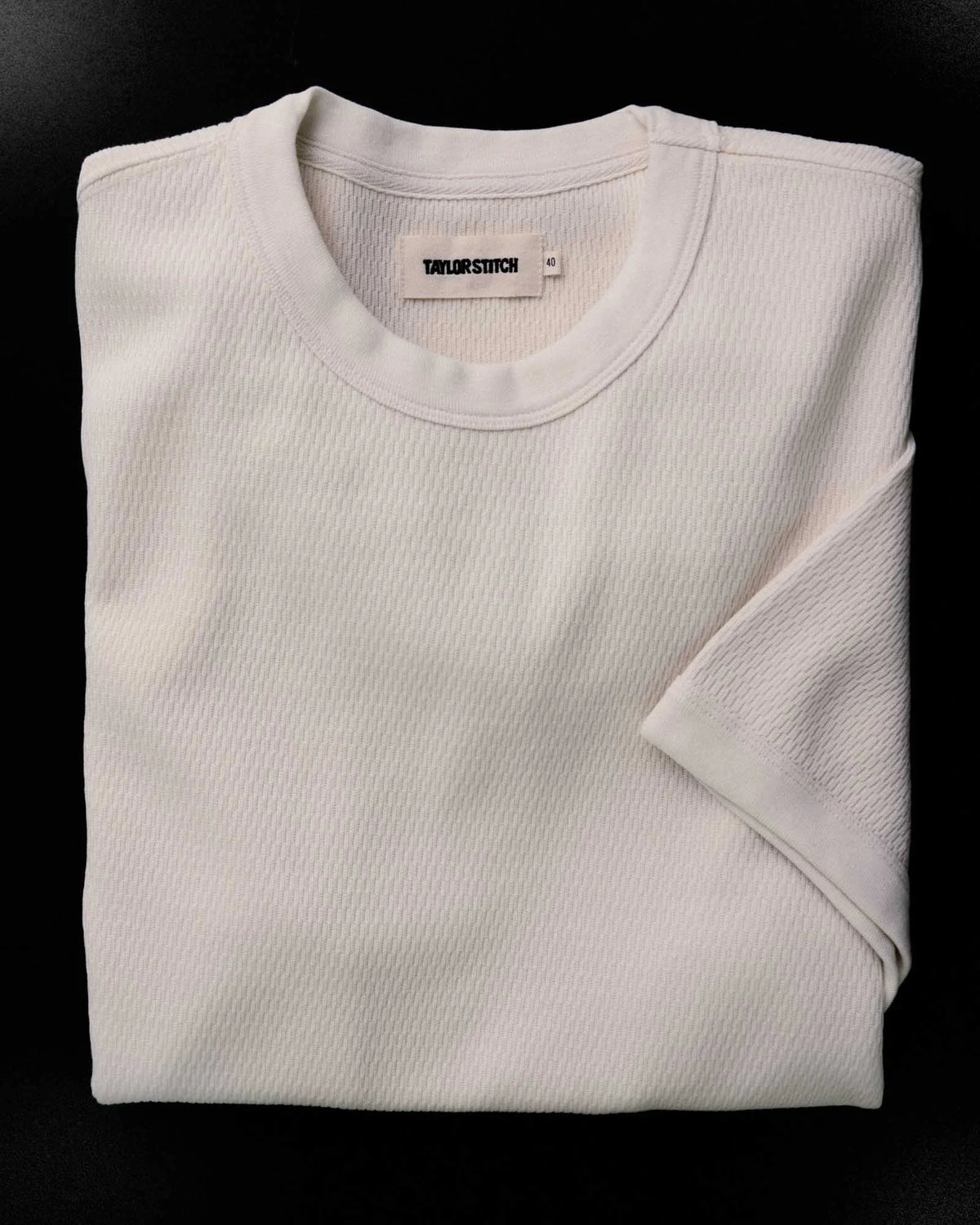 The Organic Cotton Short Sleeve Crew in Vintage White Waffle