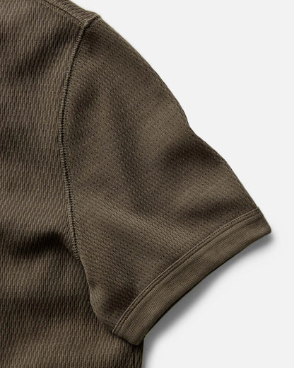The Organic Cotton Short Sleeve Crew in Fatigue Olive Waffle
