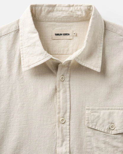 The Quincy Shirt in Vintage White Slub