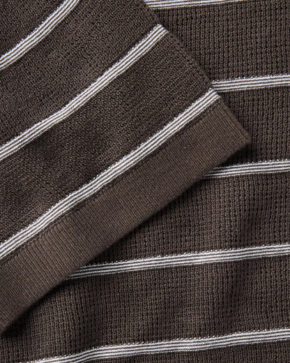The Brody Sweater Tee in Espresso Stripe