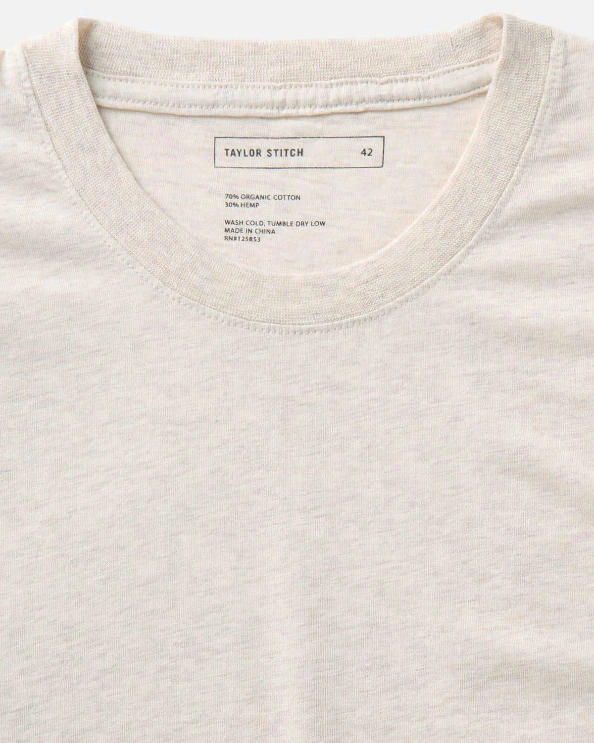 The Cotton Hemp Tee in Heather Oat