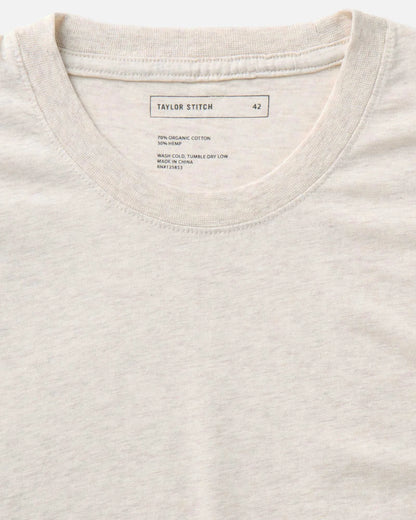 The Cotton Hemp Tee in Heather Oat