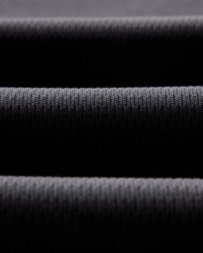 The Organic Cotton Short Sleeve Crew in Faded Black Waffle
