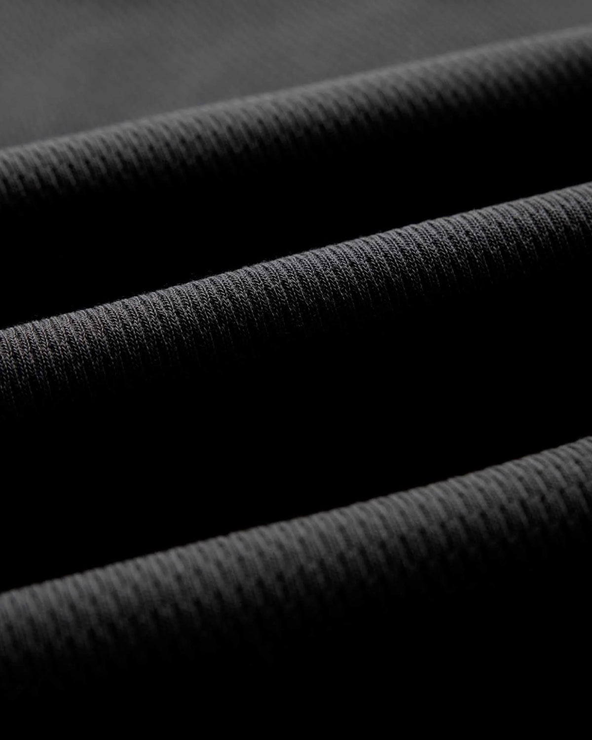 The Organic Cotton Crew in Faded Black Waffle