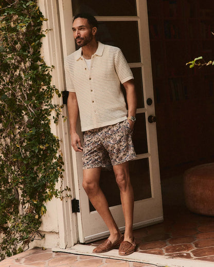 The Monterey Sweater Polo in Vintage White Crochet
