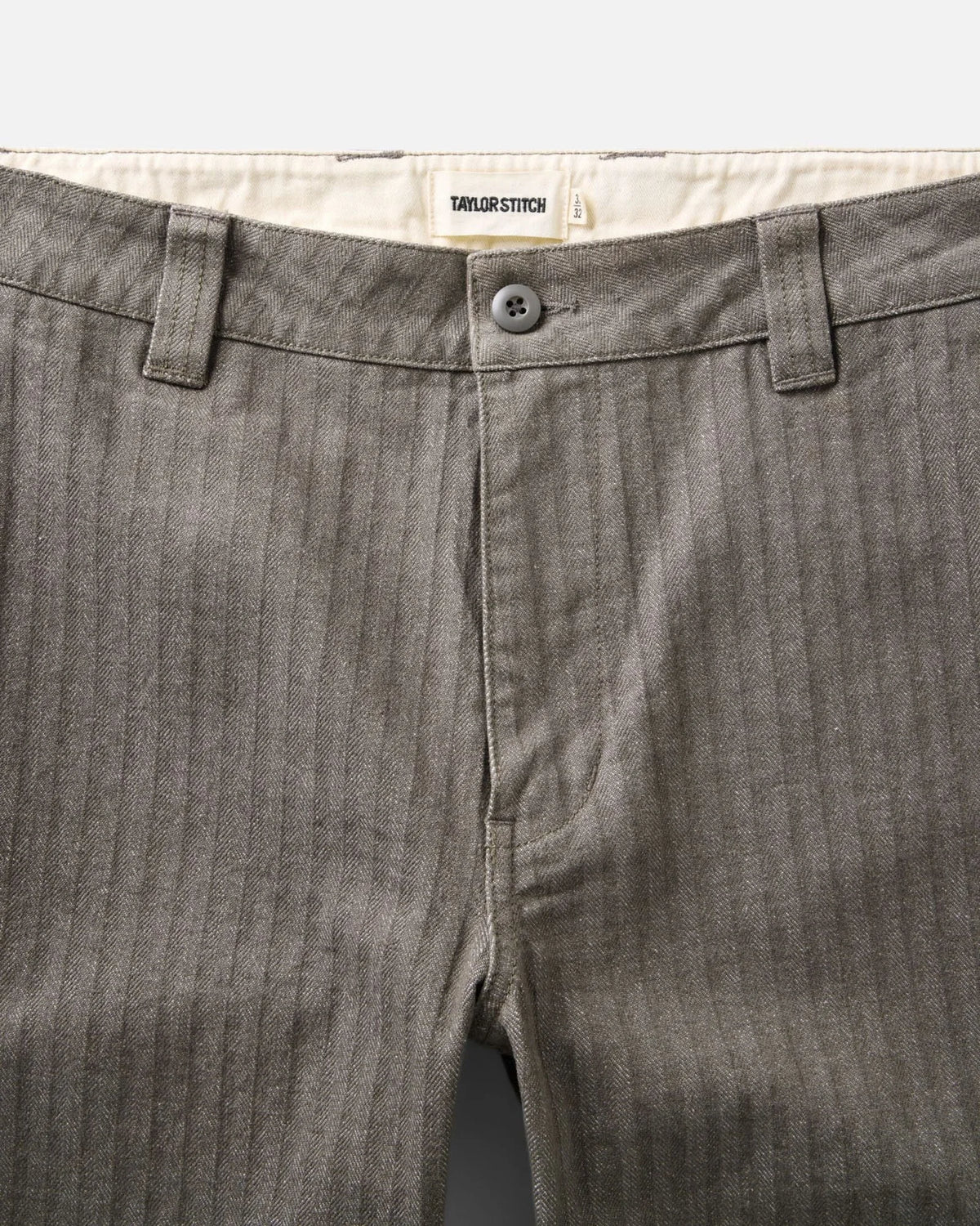 The Emlen Pant in Smoked Olive Herringbone