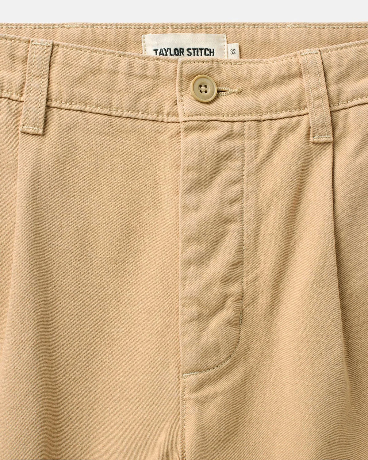The Pleated Short in Organic Field Khaki Twill