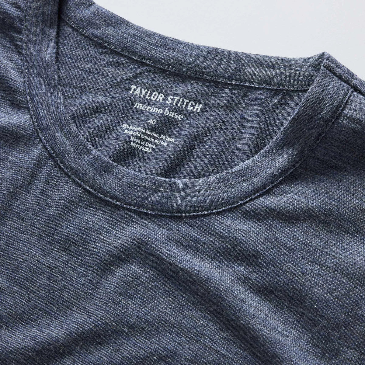 The Merino Tee in Heather Navy