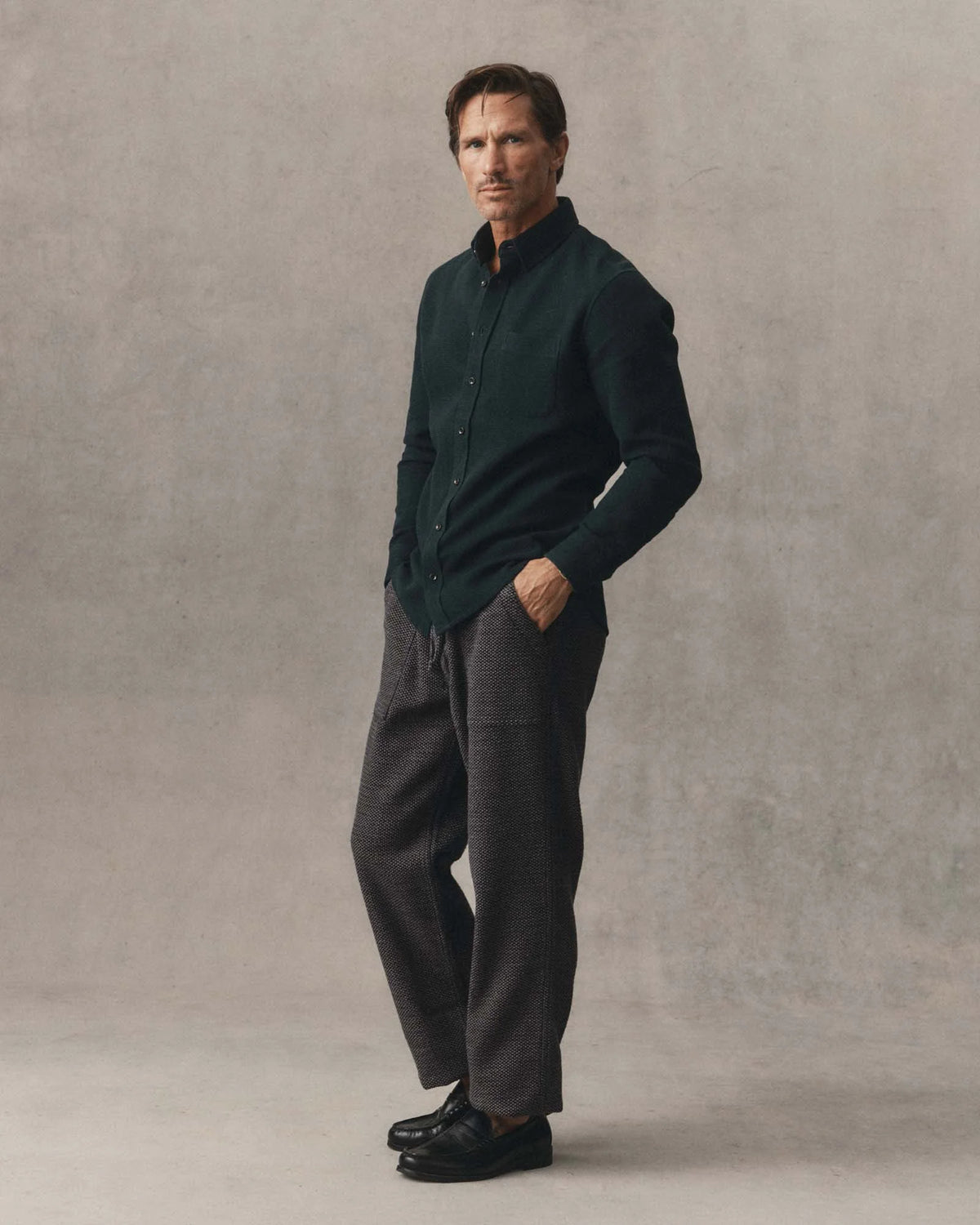 The Breakwater Pant in Charcoal Sashiko