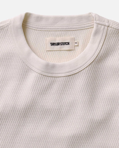 The Organic Cotton Short Sleeve Crew in Vintage White Waffle