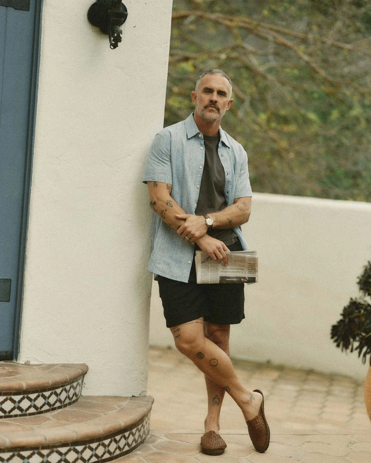 The Short Sleeve California in Sky Hemp