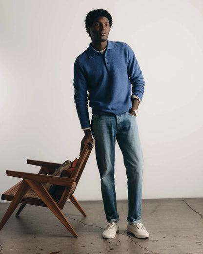 The Straight Jean in Light Wash Organic Selvedge