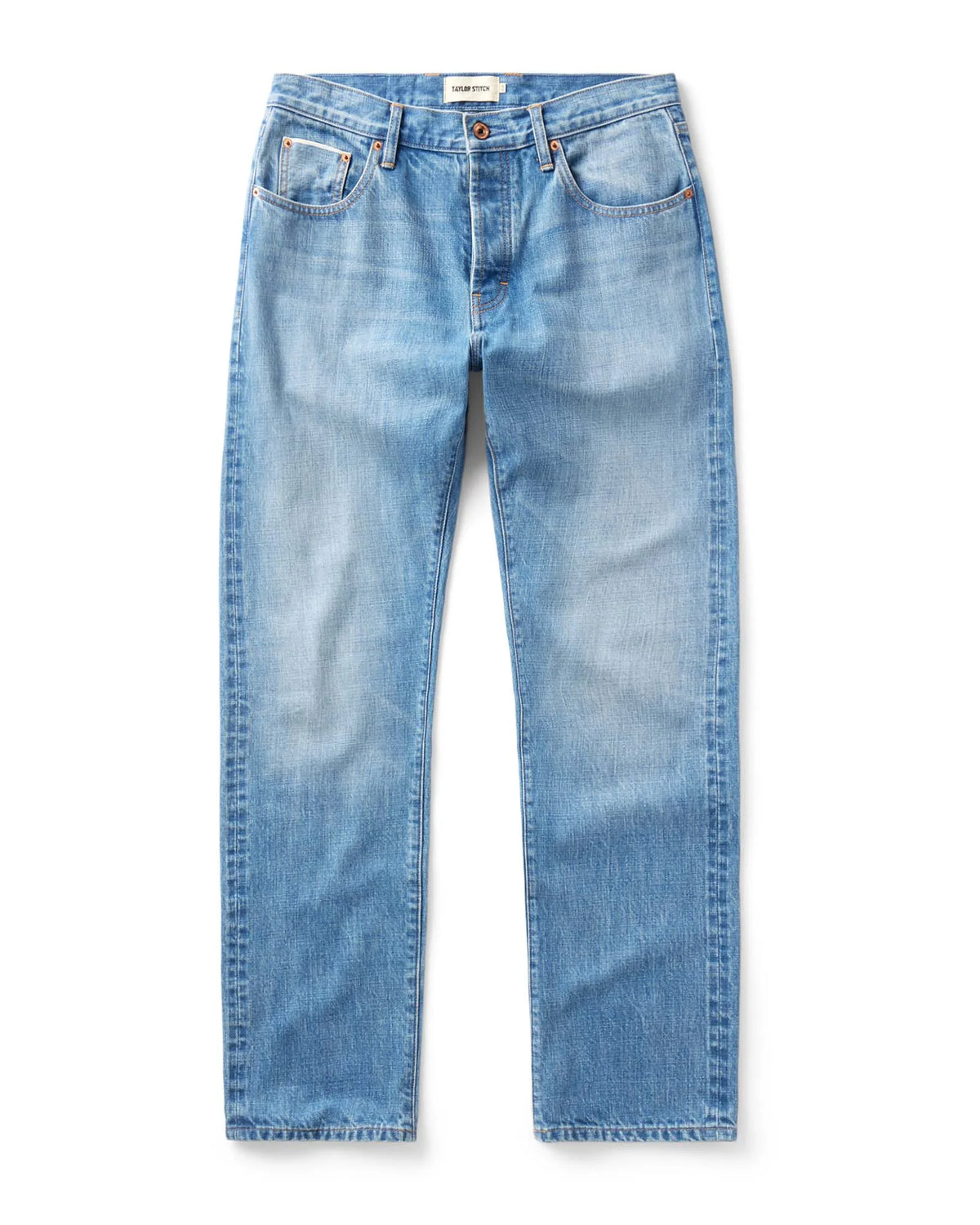 The Straight Jean in Light Wash Organic Selvedge