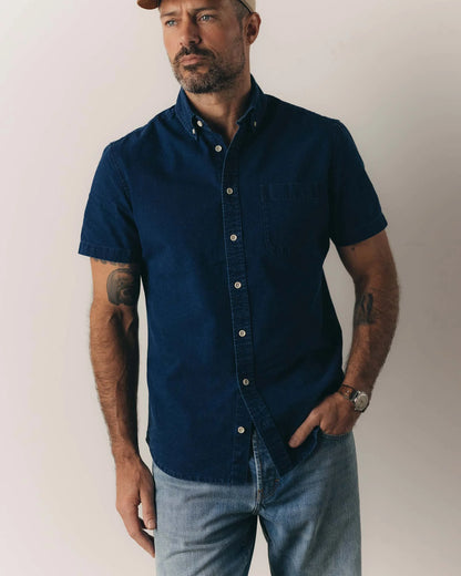 The Short Sleeve Jack in Rinsed Indigo Oxford