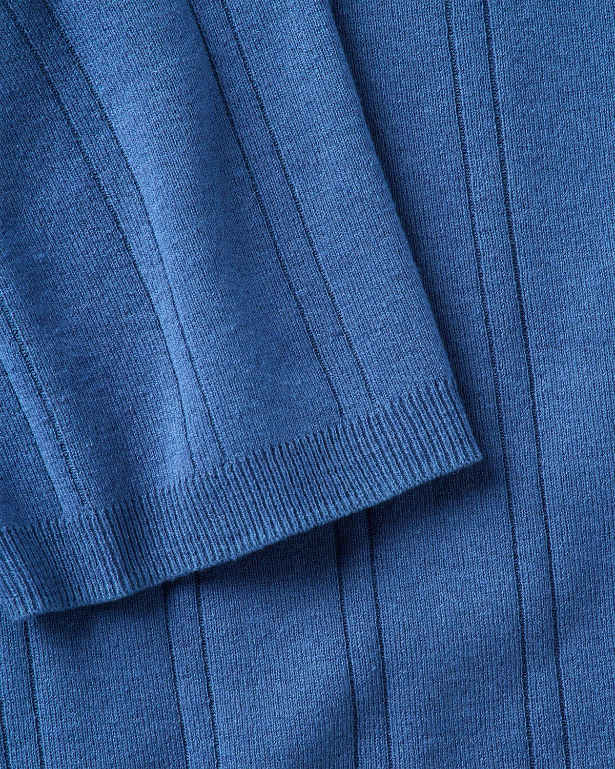 The Valencia Sweater Polo in Heather Clear Blue Rib