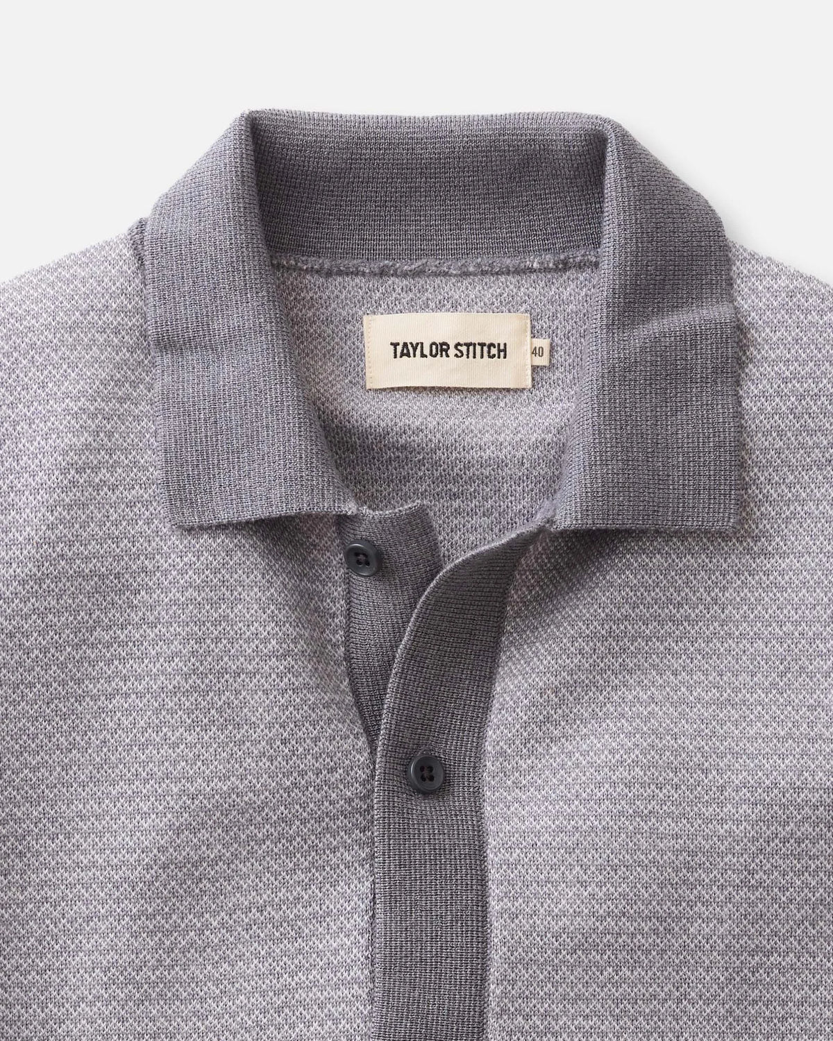 The Nichols Polo in Heather Grey Birdseye Merino