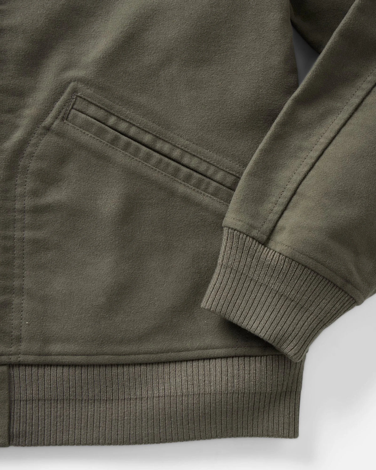 The Clark Bomber in Smoked Olive Moleskin