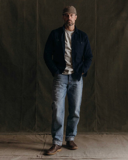 The Utility Shirt in Rinsed Indigo Sashiko