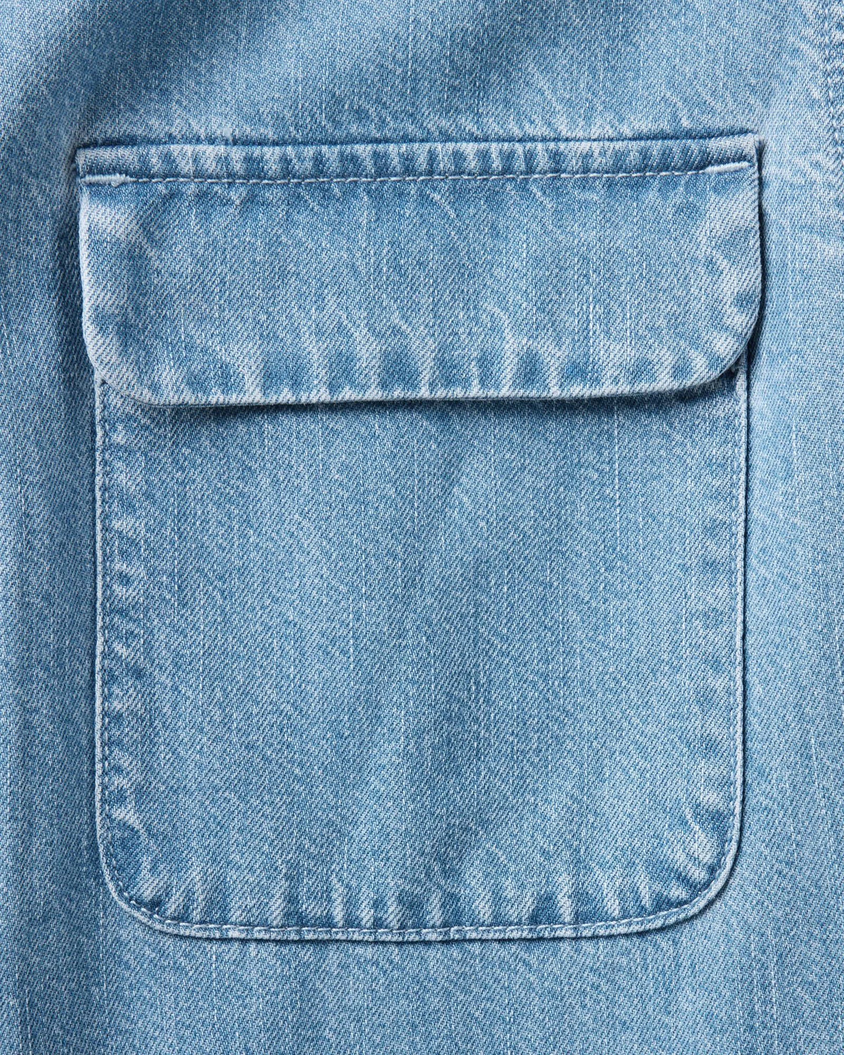 The Shore Shirt in Washed Indigo Twill