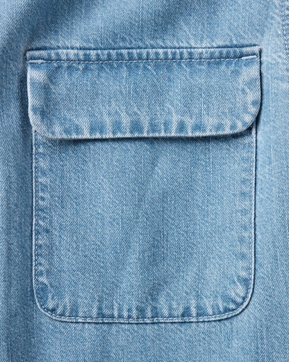 The Shore Shirt in Washed Indigo Twill