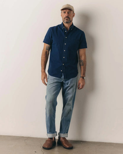 The Short Sleeve Jack in Rinsed Indigo Oxford