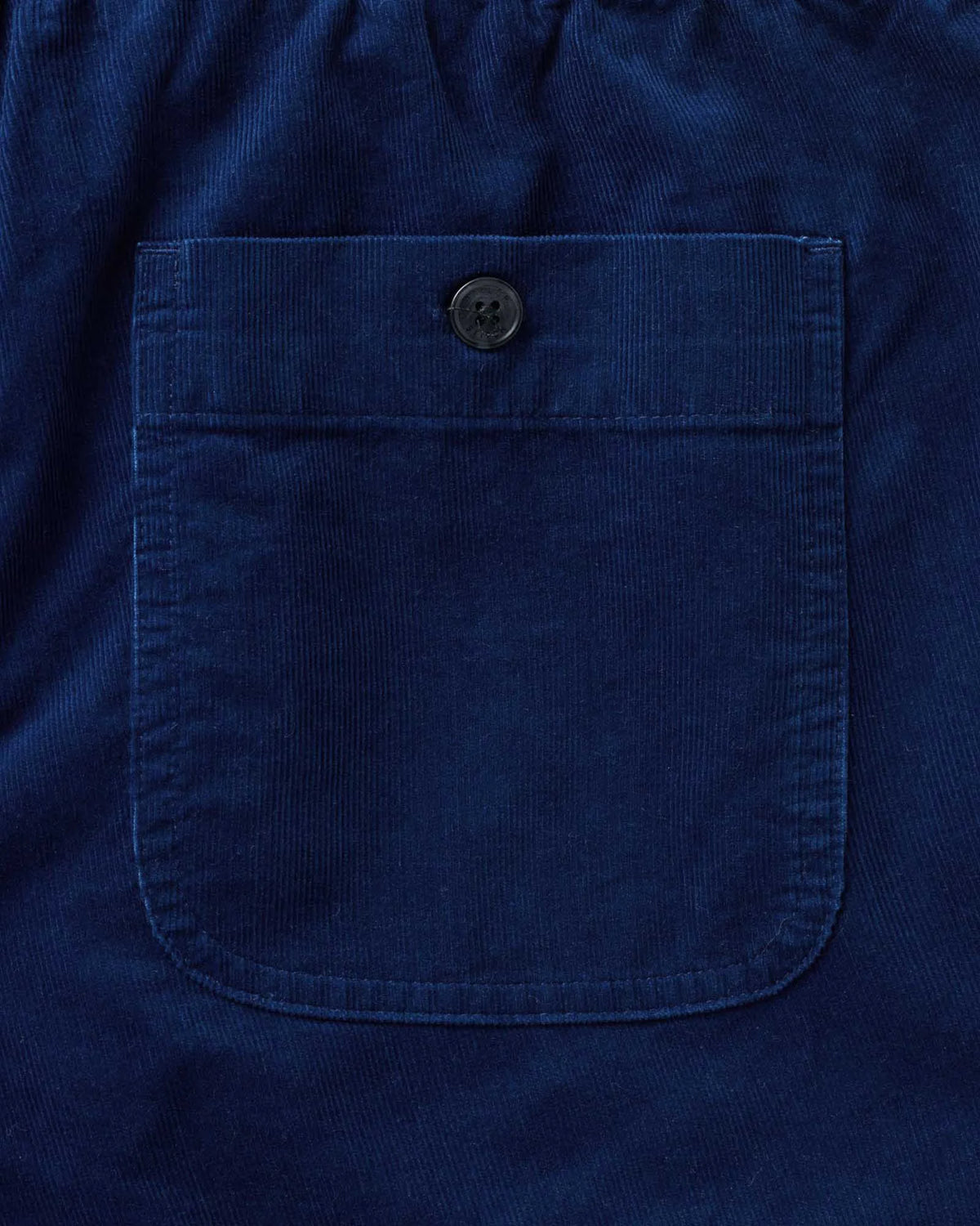 The Apres Short in Rinsed Indigo Pincord
