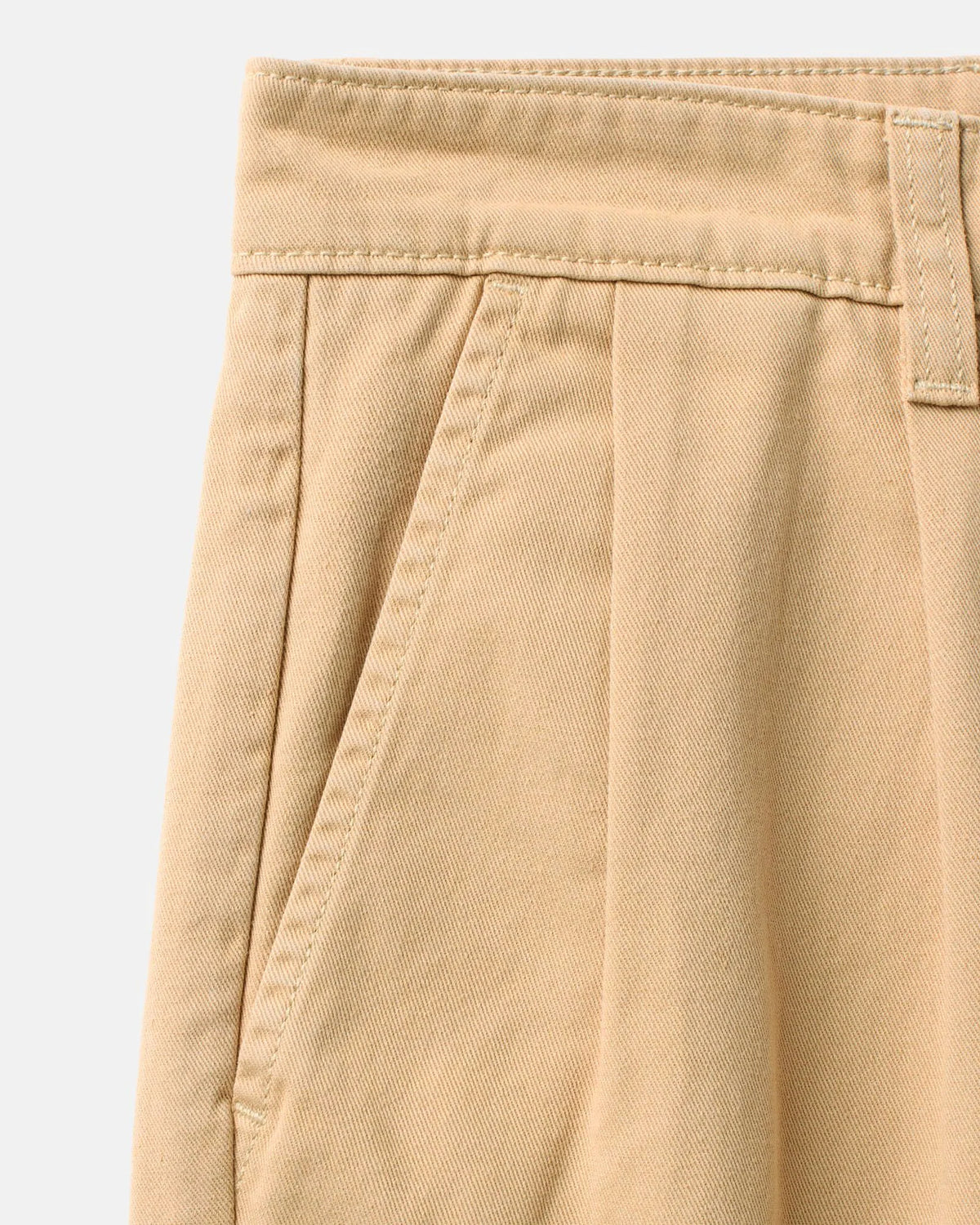 The Pleated Short in Organic Field Khaki Twill