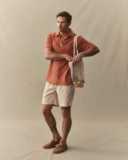 The Short Sleeve California in Heather Driftwood Double Knit