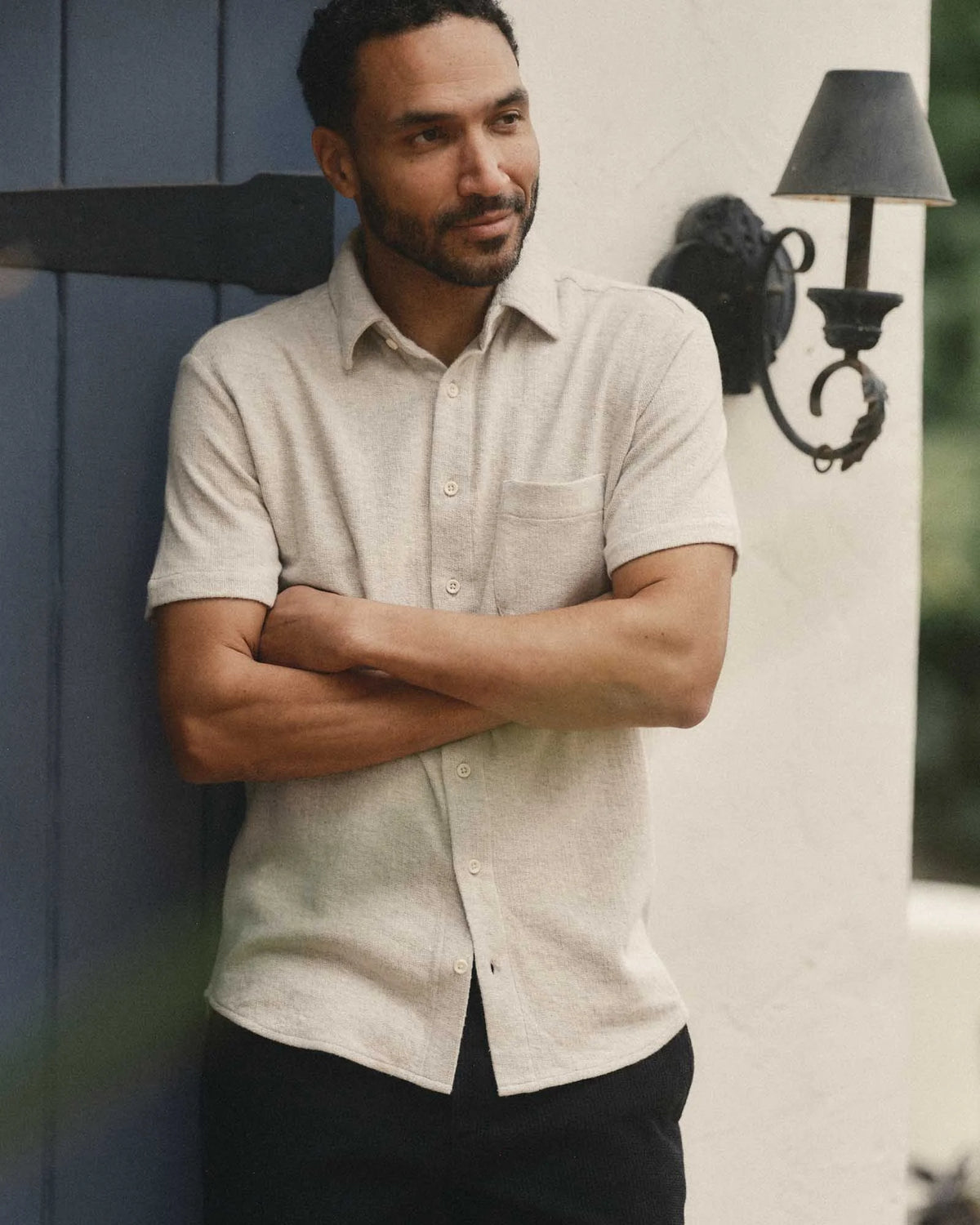 The Short Sleeve California in Heather Oat Double Knit