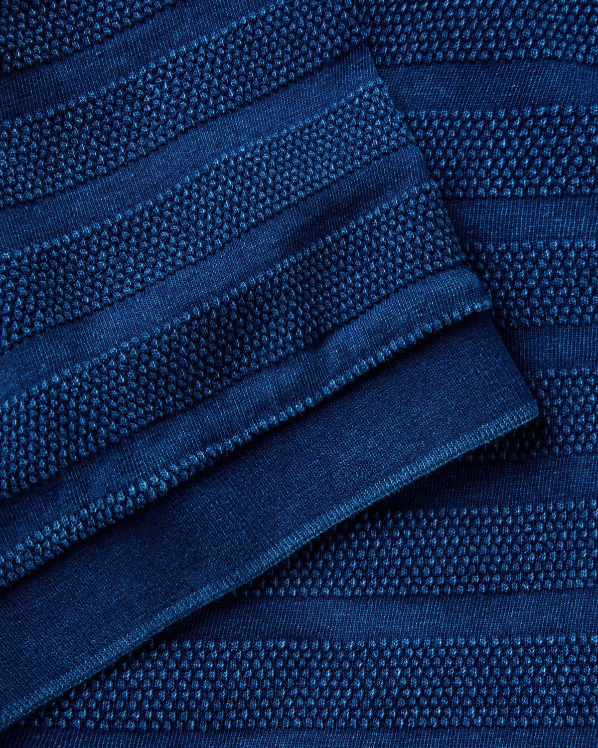 The Bywater Polo in Rinsed Indigo Knit Stripe