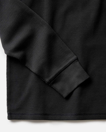 The Organic Cotton Crew in Faded Black Waffle