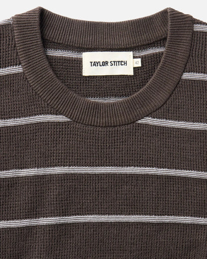 The Brody Sweater Tee in Espresso Stripe