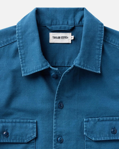 The Short Sleeve Mechanic Shirt in Atlantic Ripstop
