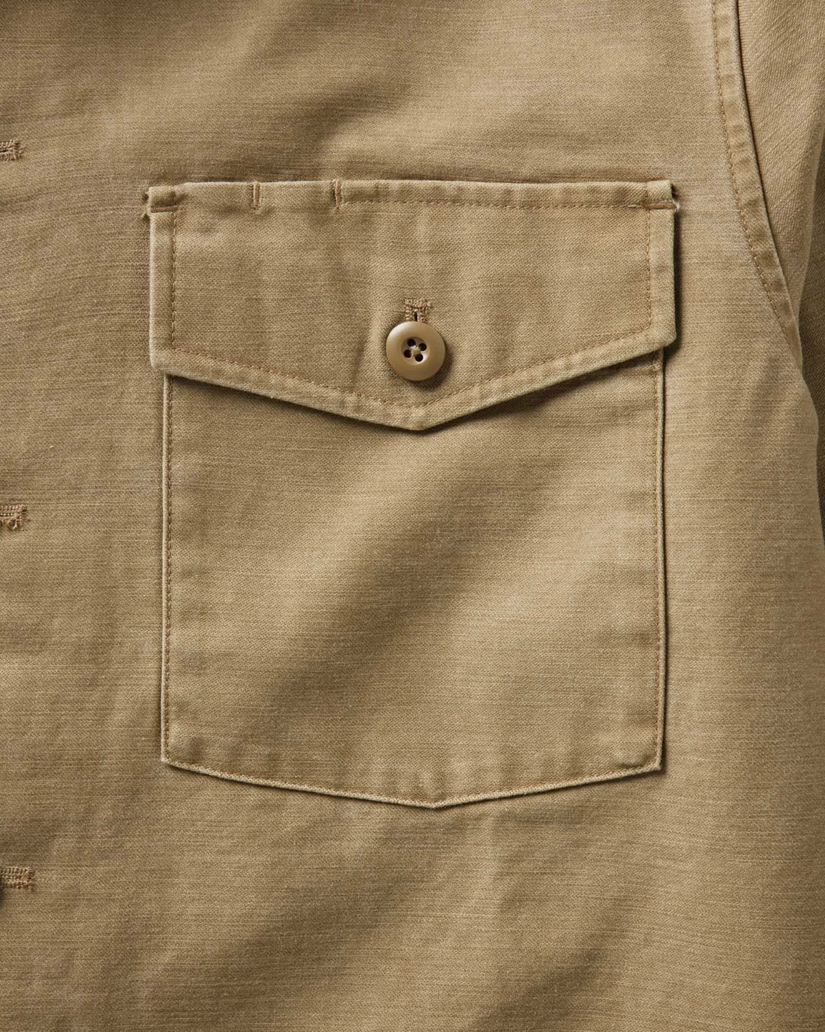 The Surplus Shirt in Field Khaki Reverse Sateen