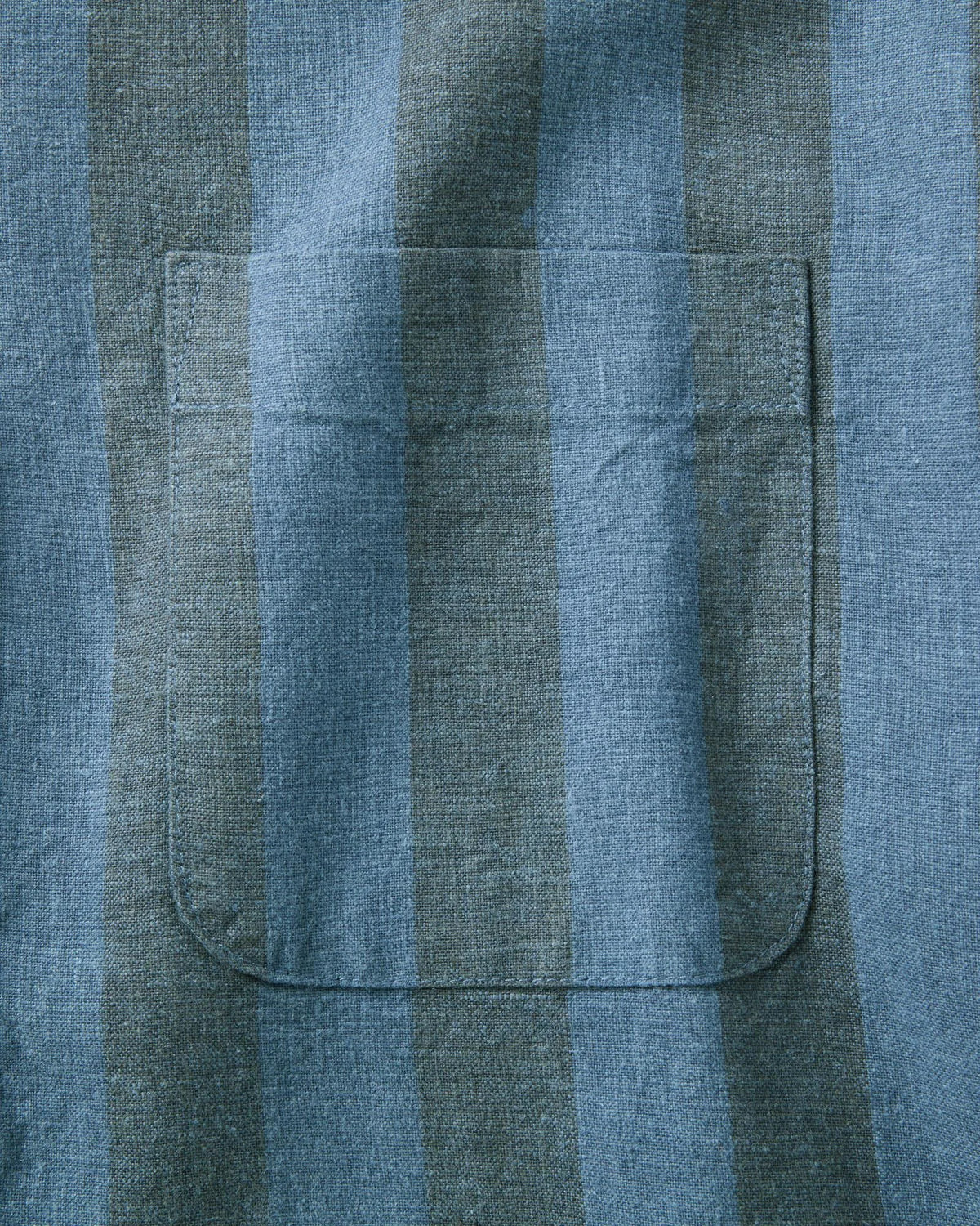 The Short Sleeve California in Blue Stone Stripe Hemp