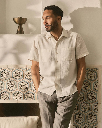The Conrad Shirt in Vintage White Linen