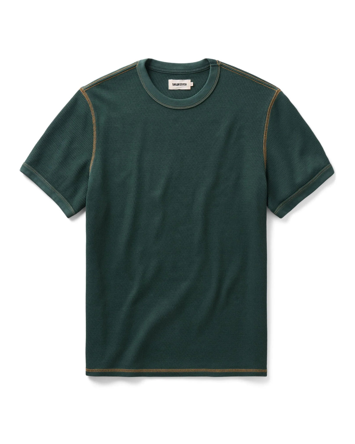 The Organic Cotton Short Sleeve Crew in Dark Forest Waffle
