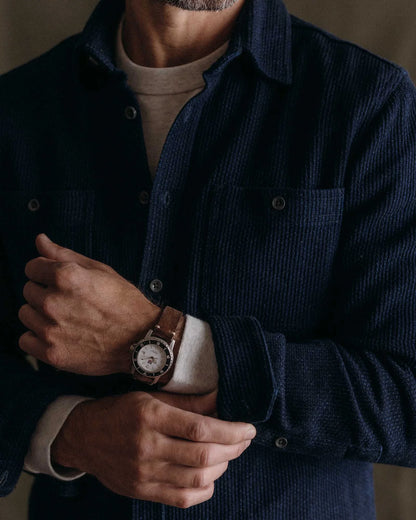 The Utility Shirt in Rinsed Indigo Sashiko