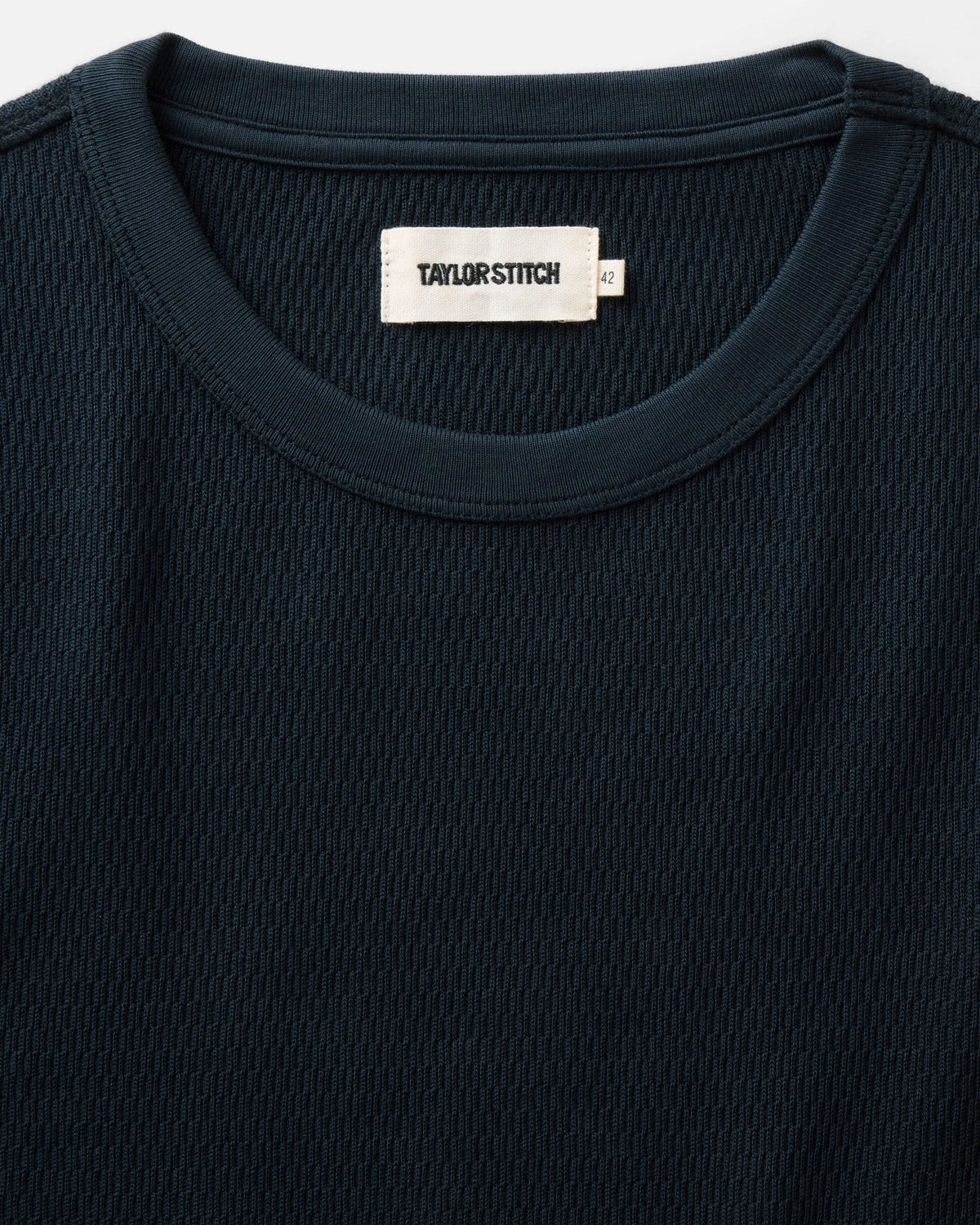 The Organic Cotton Crew in Dark Navy Waffle