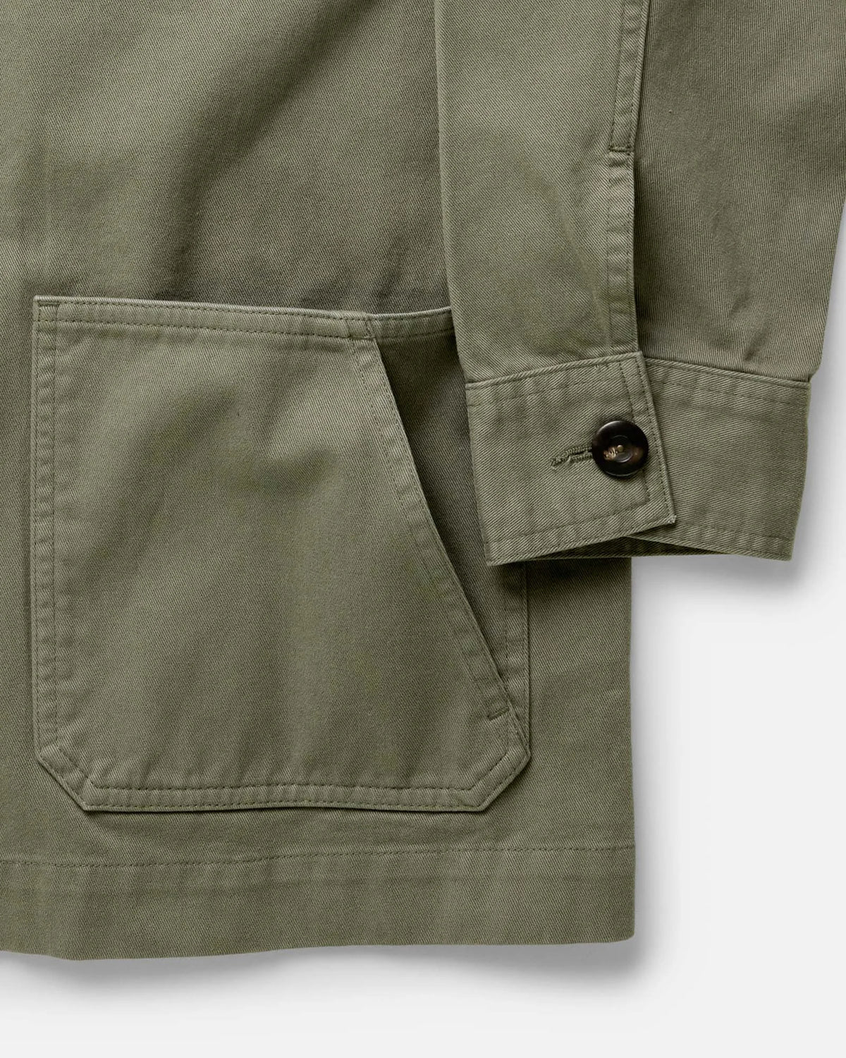 The Ojai Jacket in Organic Smoked Olive Foundation Twill