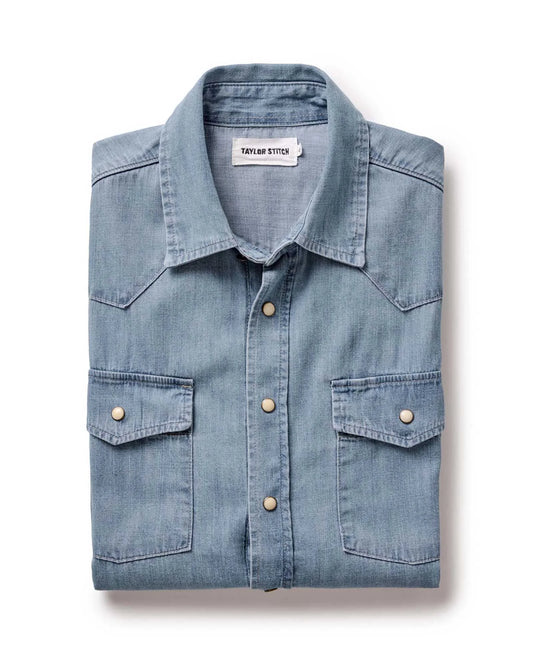 The Glacier Shirt in Washed Indigo Selvedge Denim