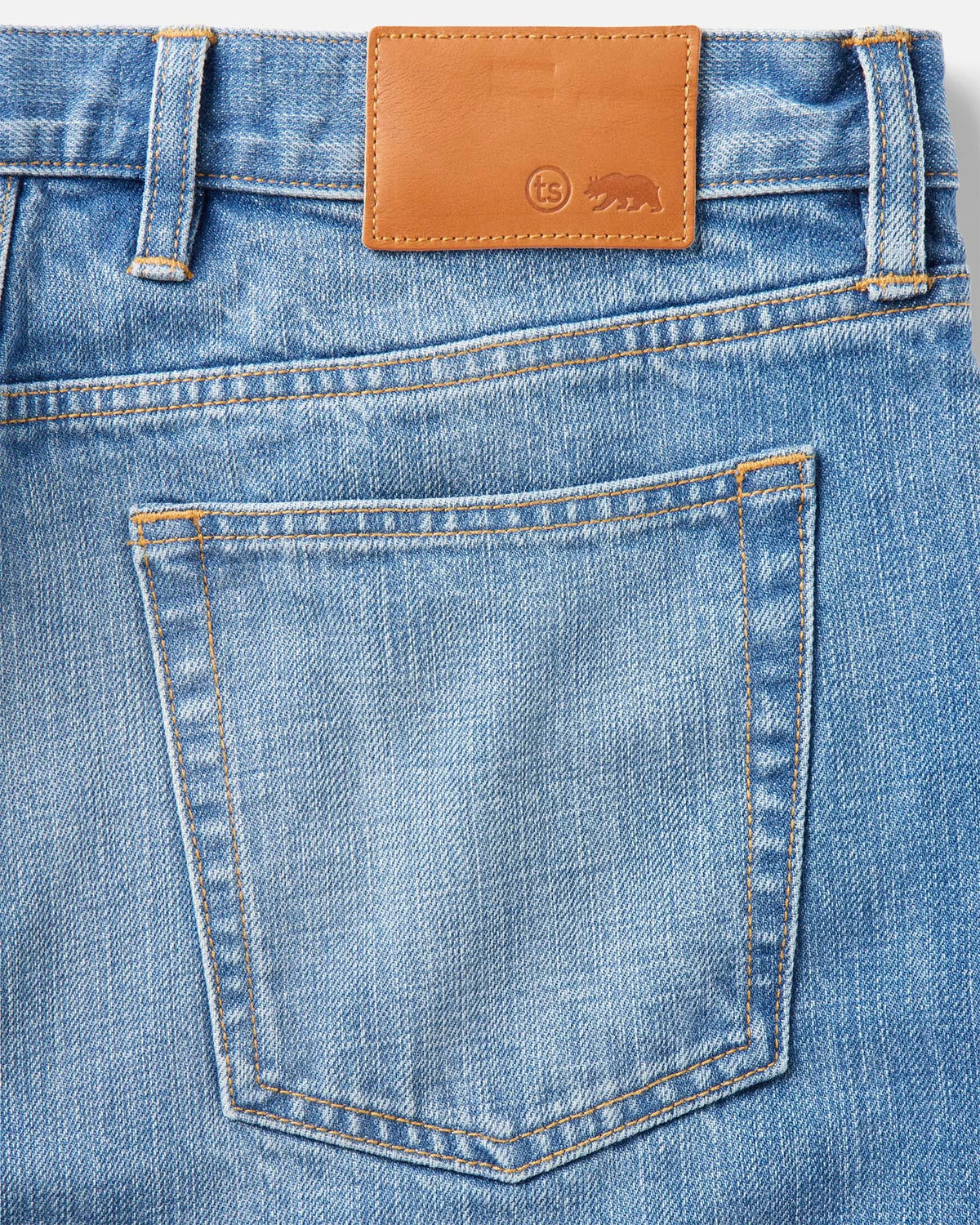 The Straight Jean in Light Wash Organic Selvedge