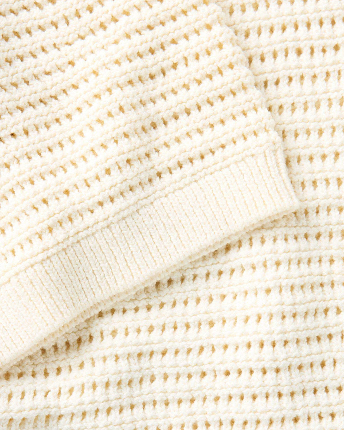 The Monterey Sweater Polo in Vintage White Crochet