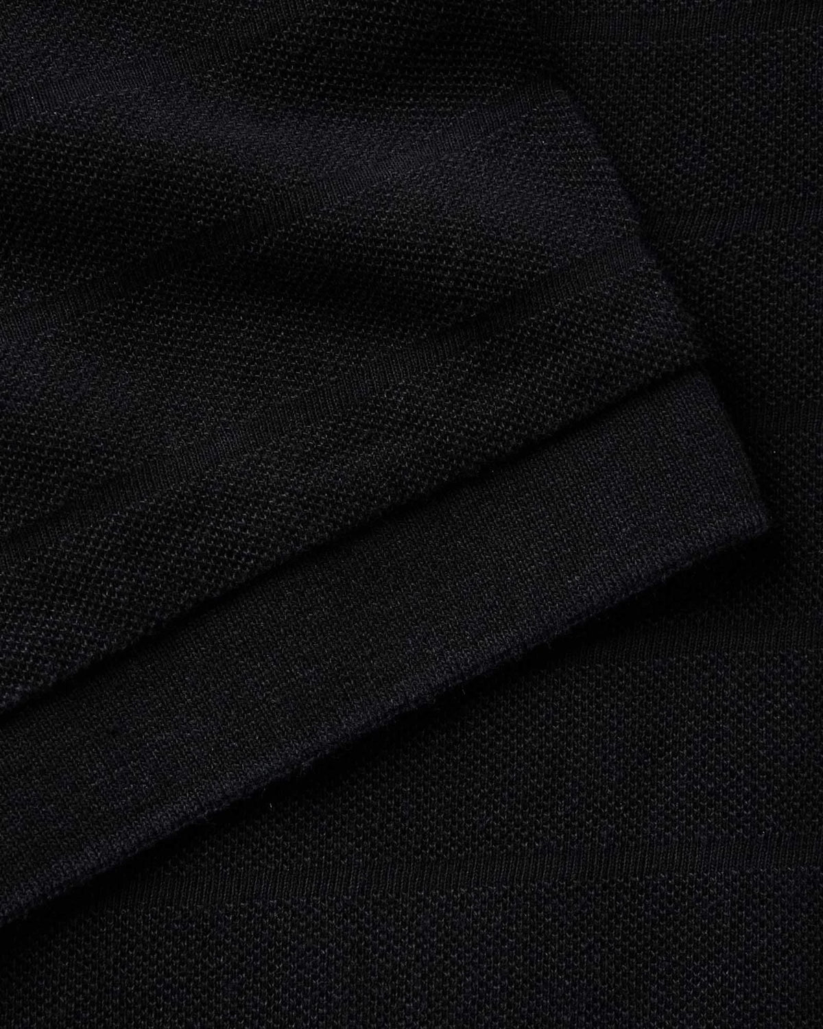 The Pacific Polo in Black Indigo Pique Stripe