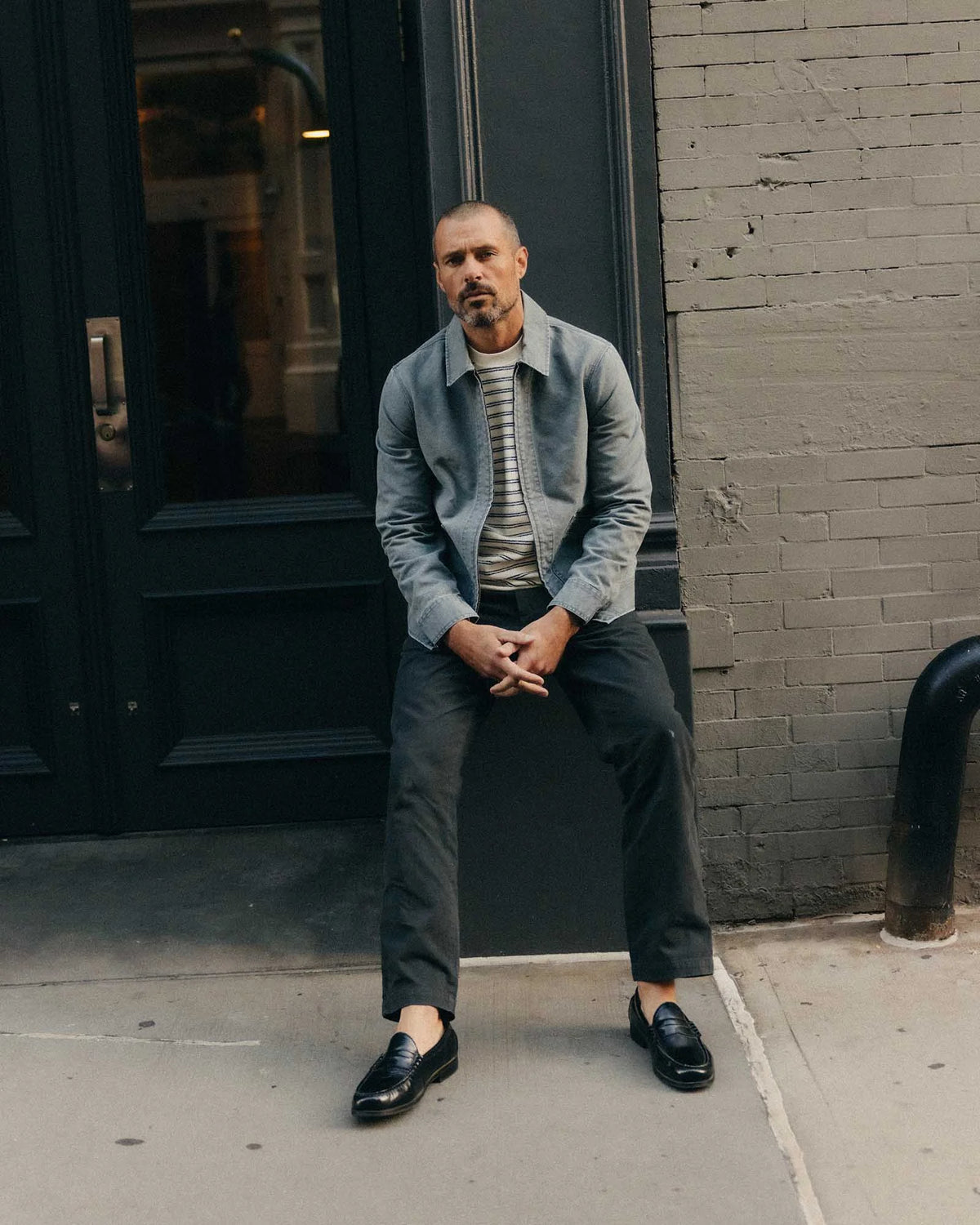 The Straight Foundation Pant in Organic Faded Black