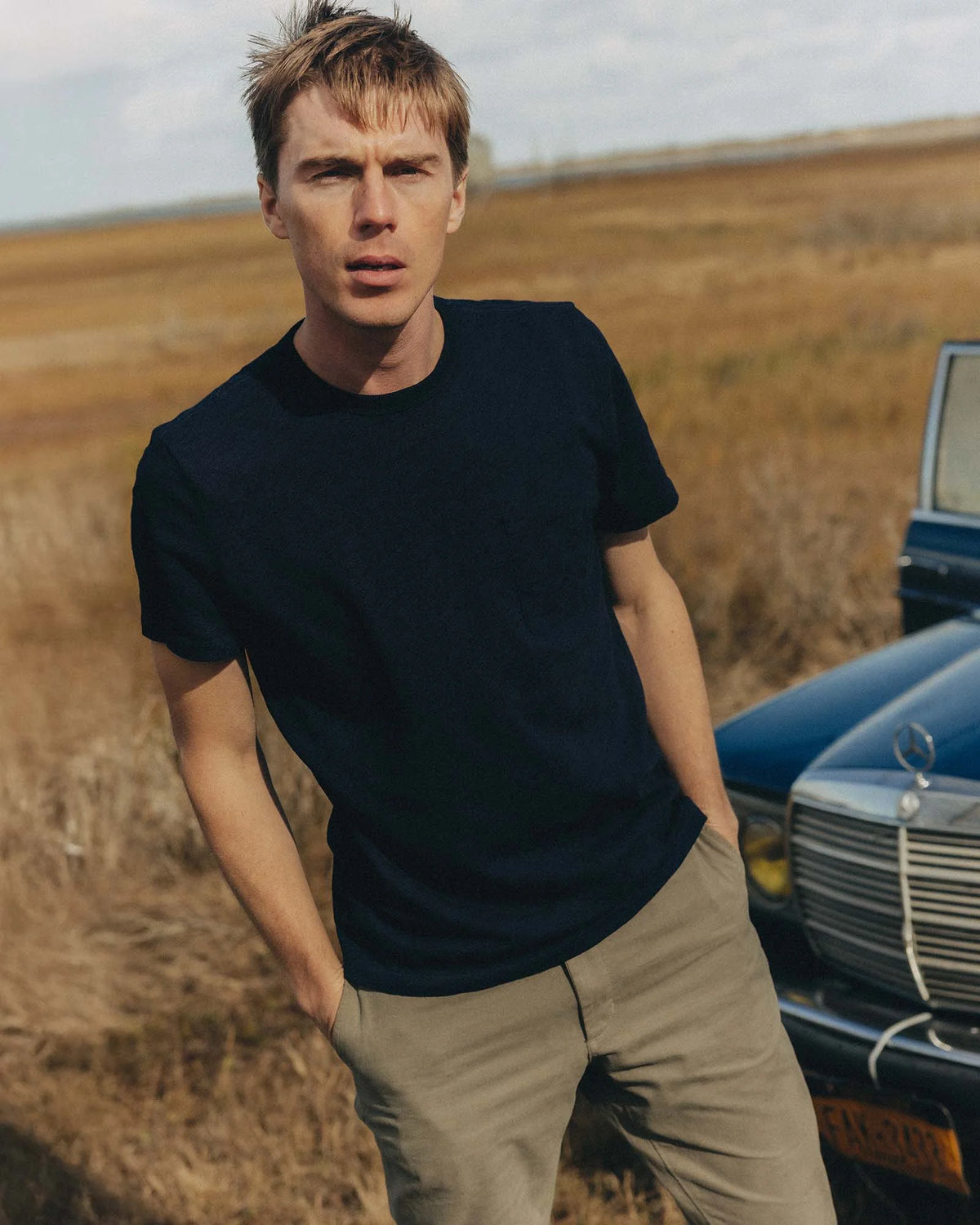 The Slub Tee in Rinsed Indigo