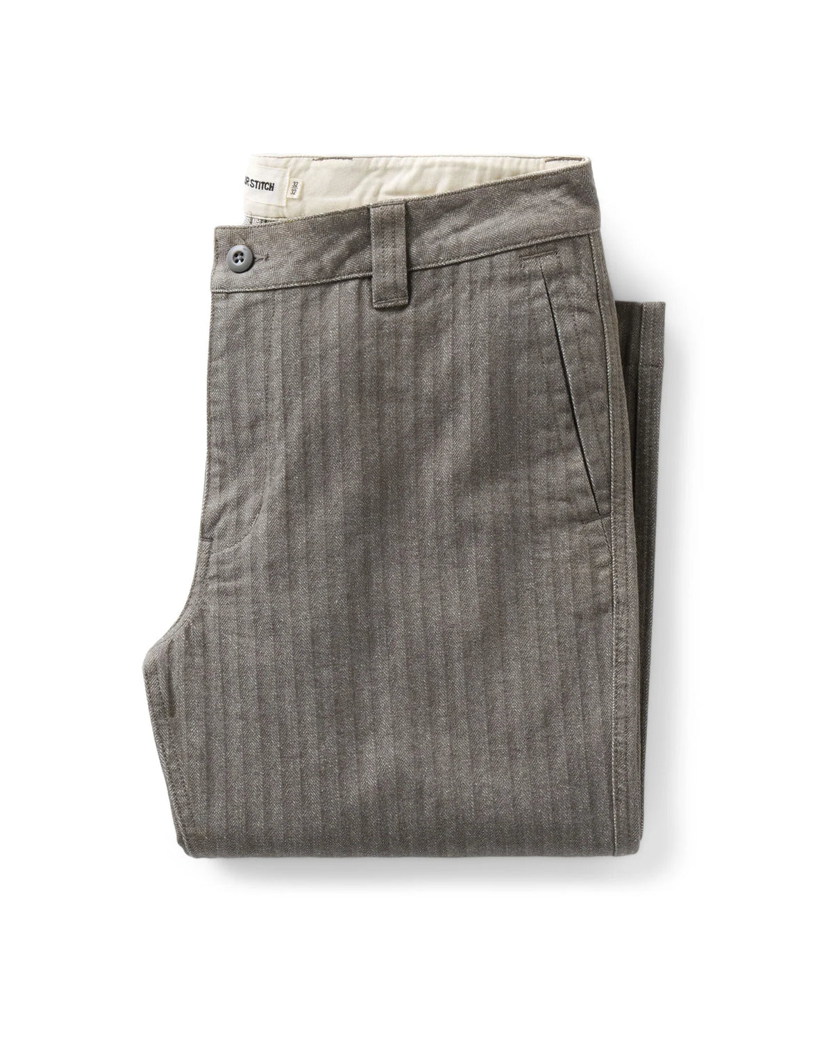 The Emlen Pant in Smoked Olive Herringbone